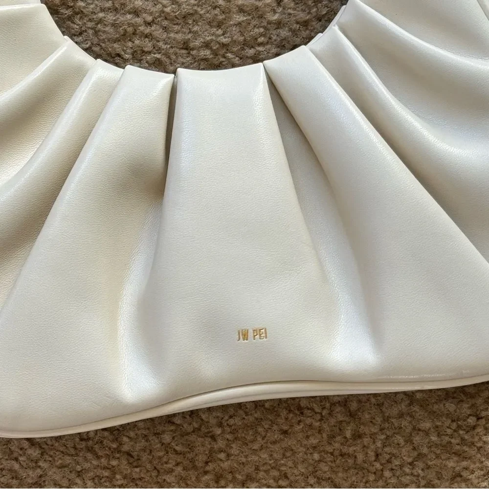 JW. PEI Gabbi Ruched Hobo Handbag Ivory